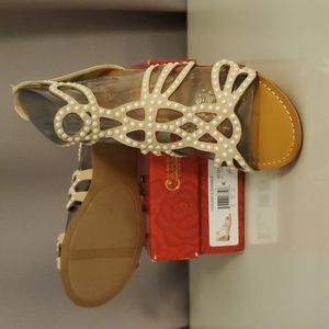 Carlos by Carlos Santana Women's Veronica Flat Sandal Roman Beige 7.5